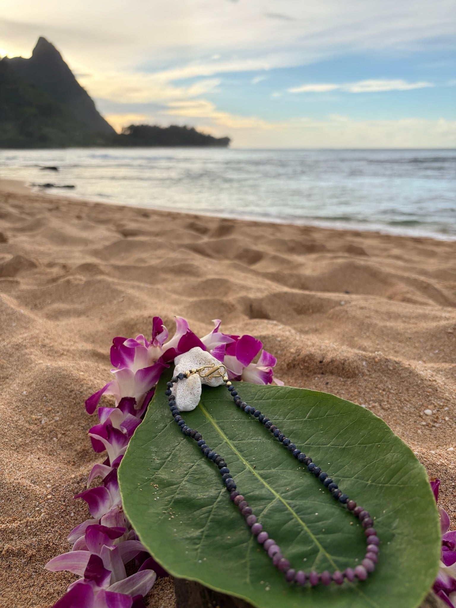 Ombre Ruby Sapphire Hand Knotted Neckalce