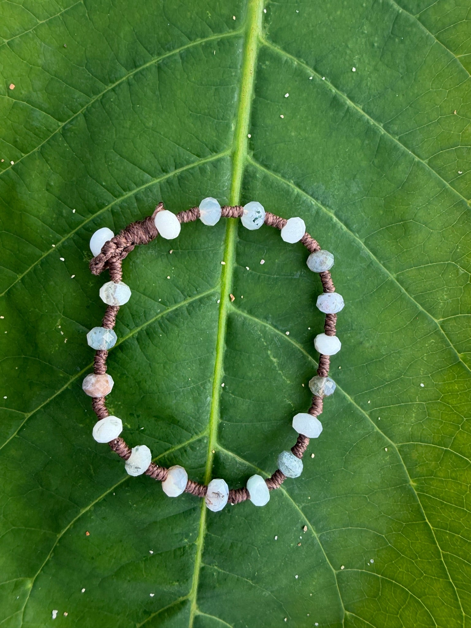 Moss Agate Woven Wrap Bracelet