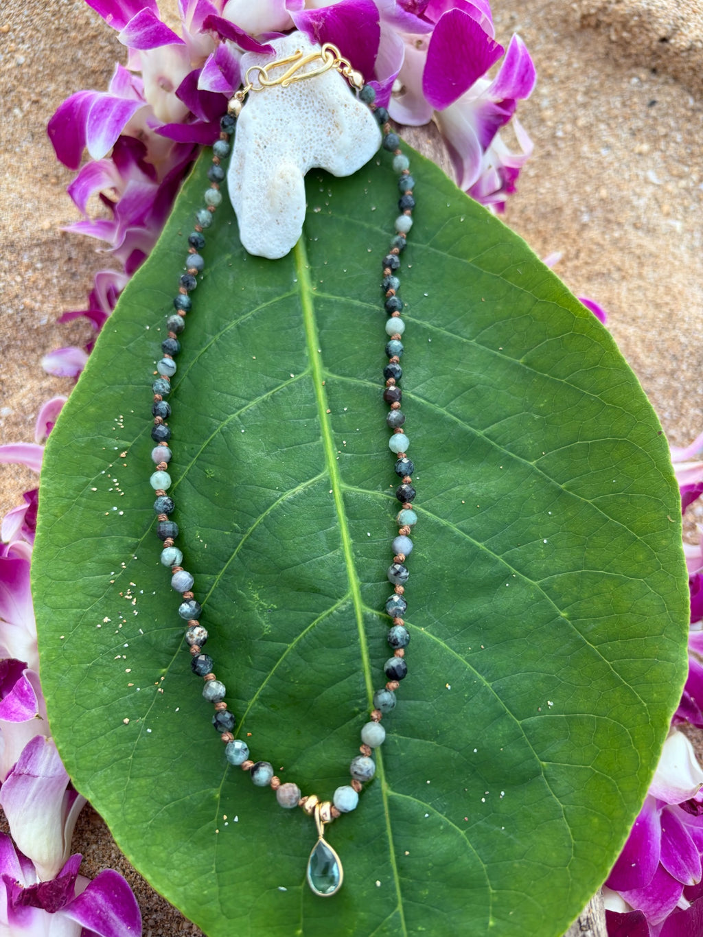 Blue Apatite with Blue Charm