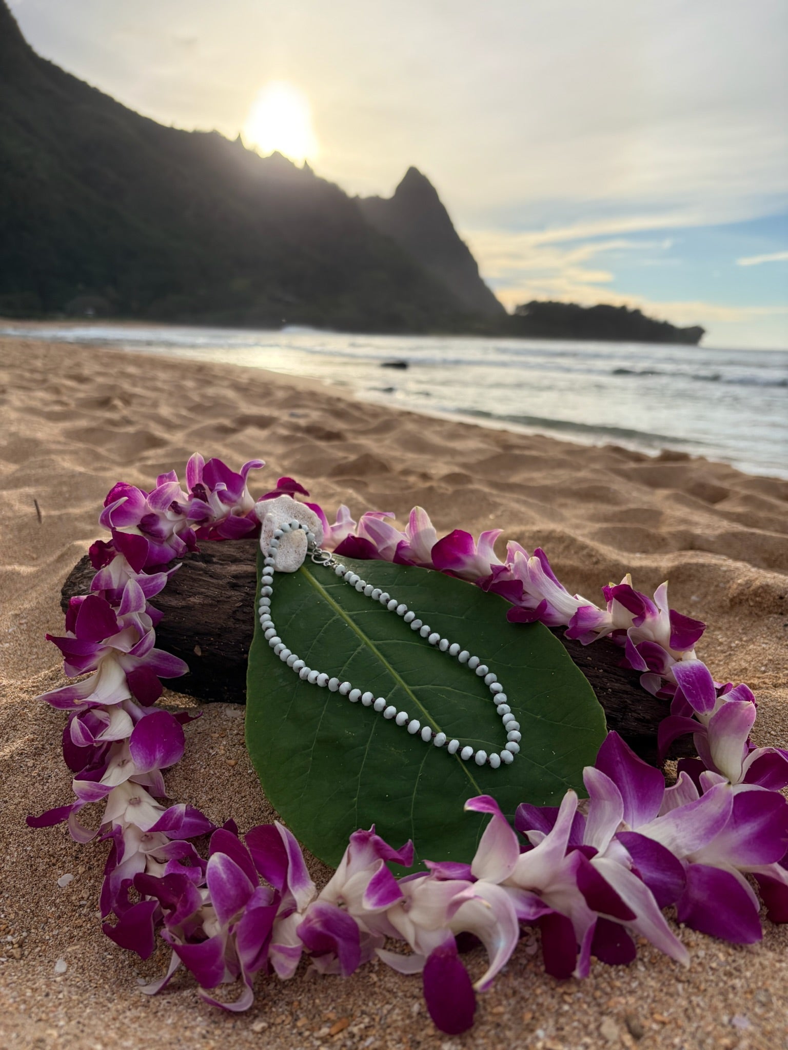 Green Moonstone Hand Knotted Neckalce