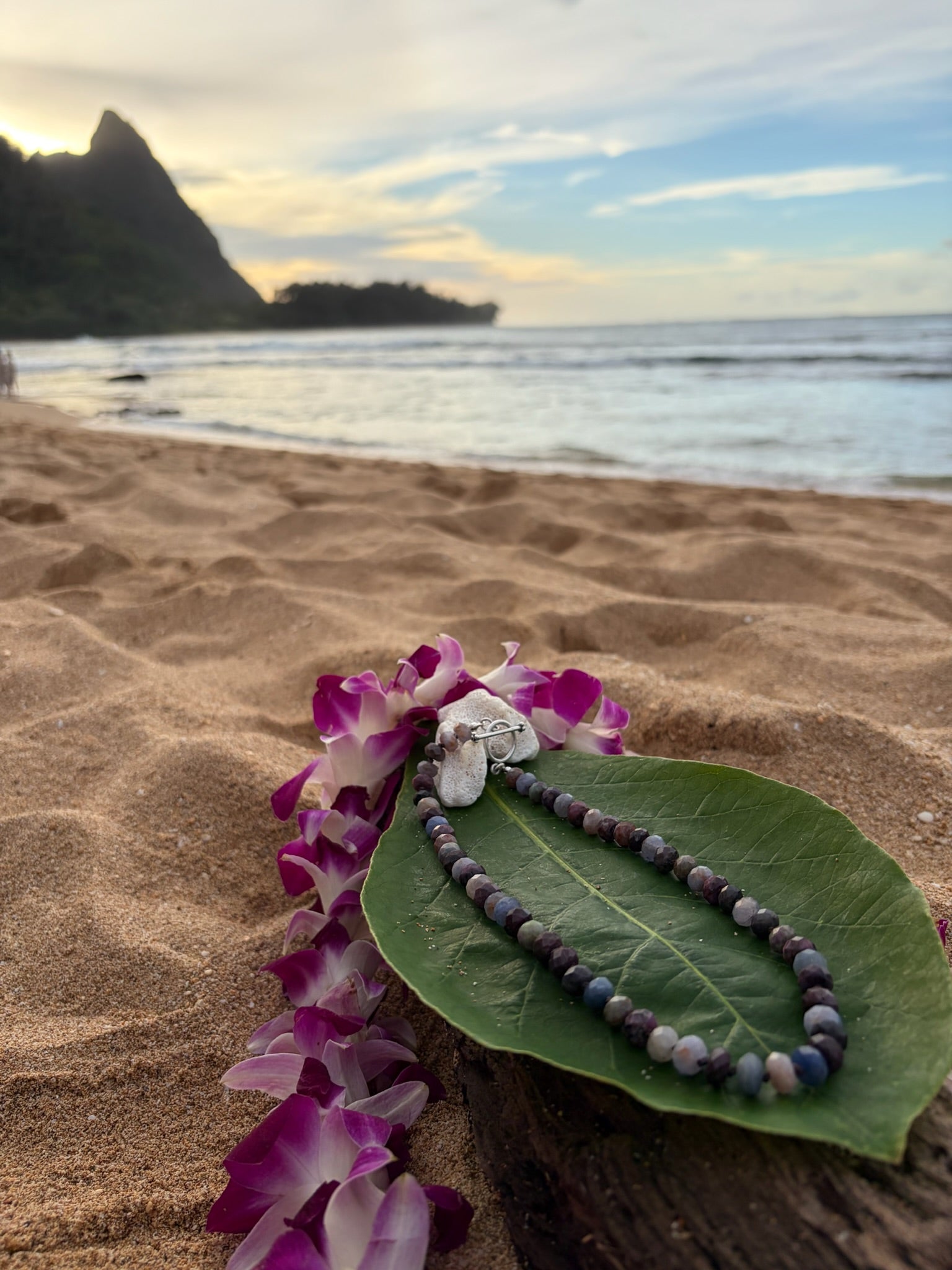 Chunky Ruby Sapphire Hand Knotted Neckalce