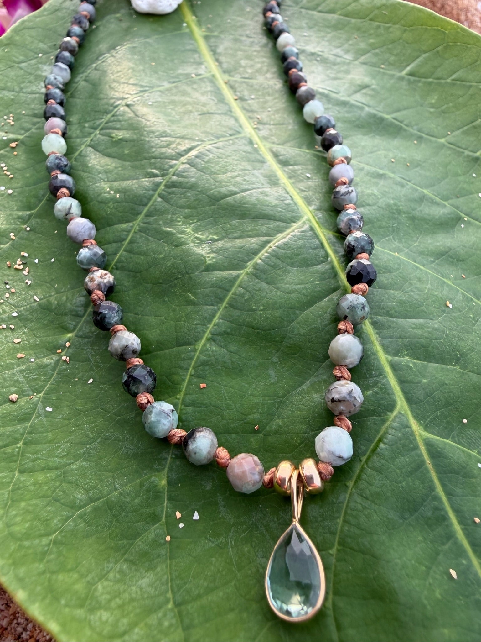 Blue Apatite with Blue Charm