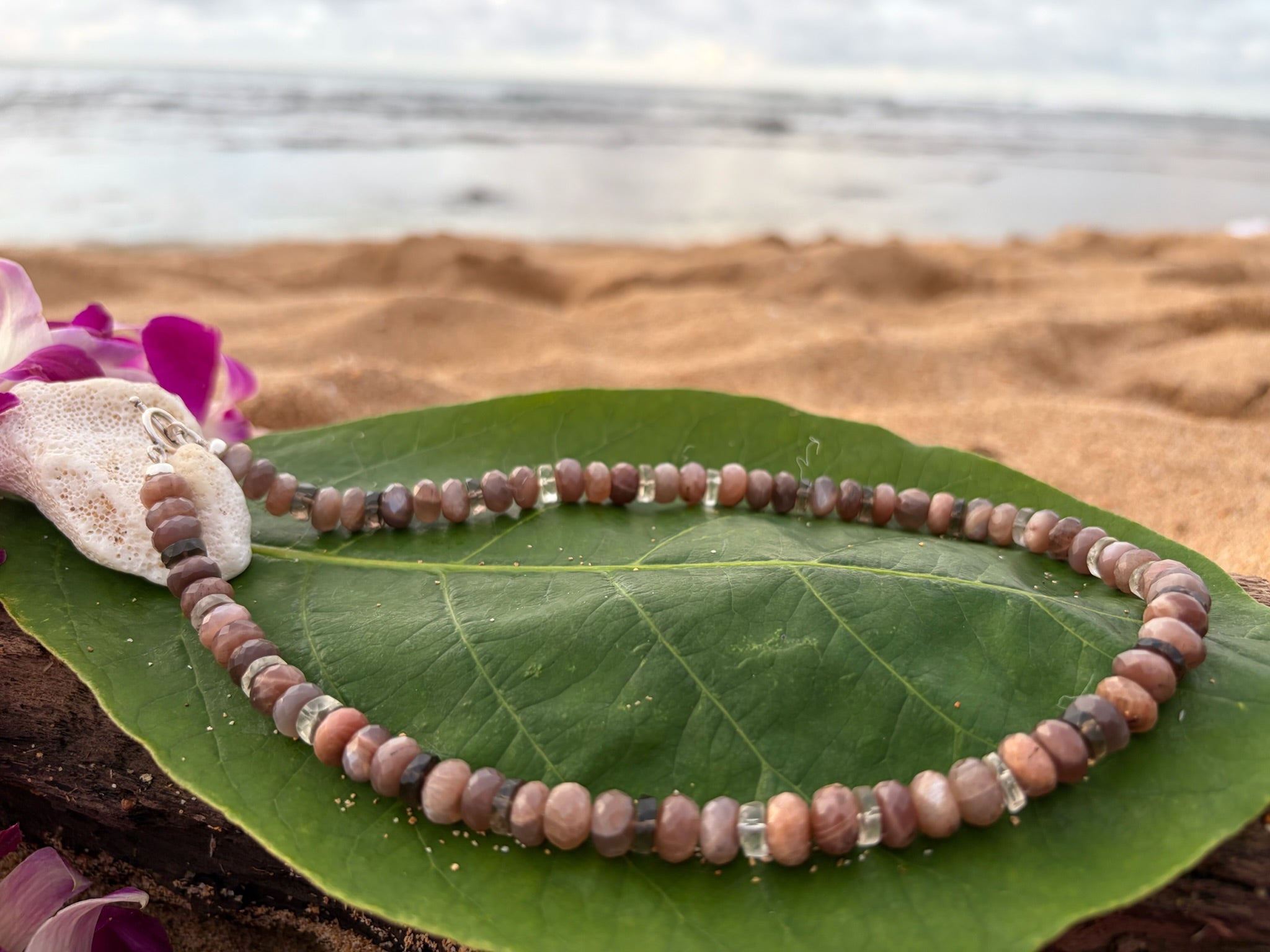 Chunky Chocolate Moonstone and Smokey Quartz