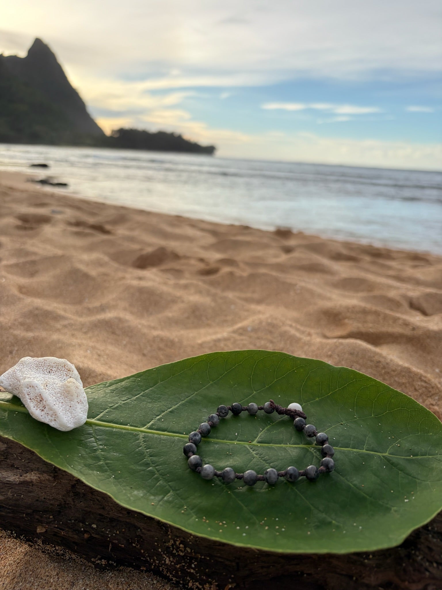 Black Labordite Woven Wrap Bracelet