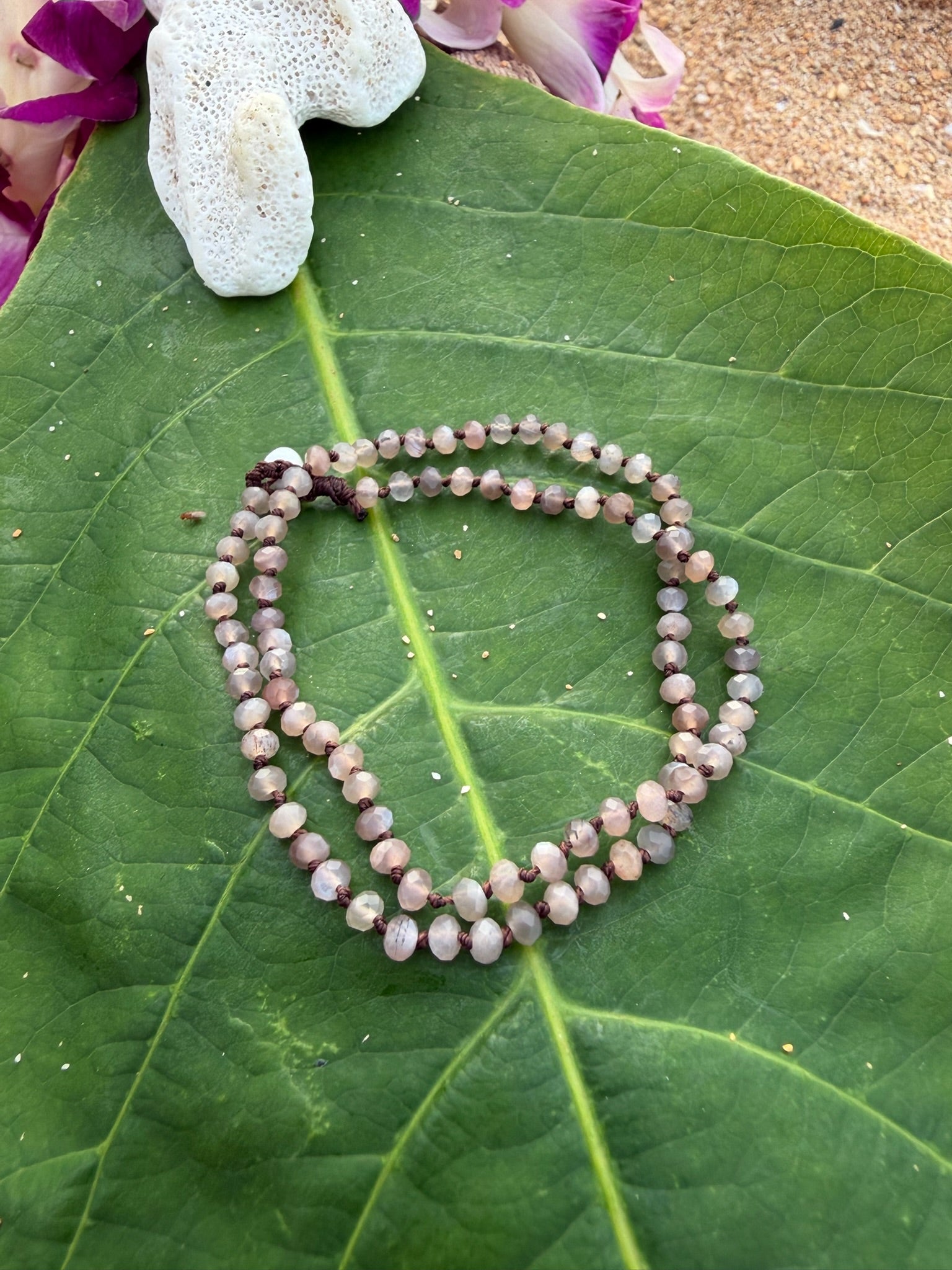 Chocolate Moonstone Wrap Bracelet