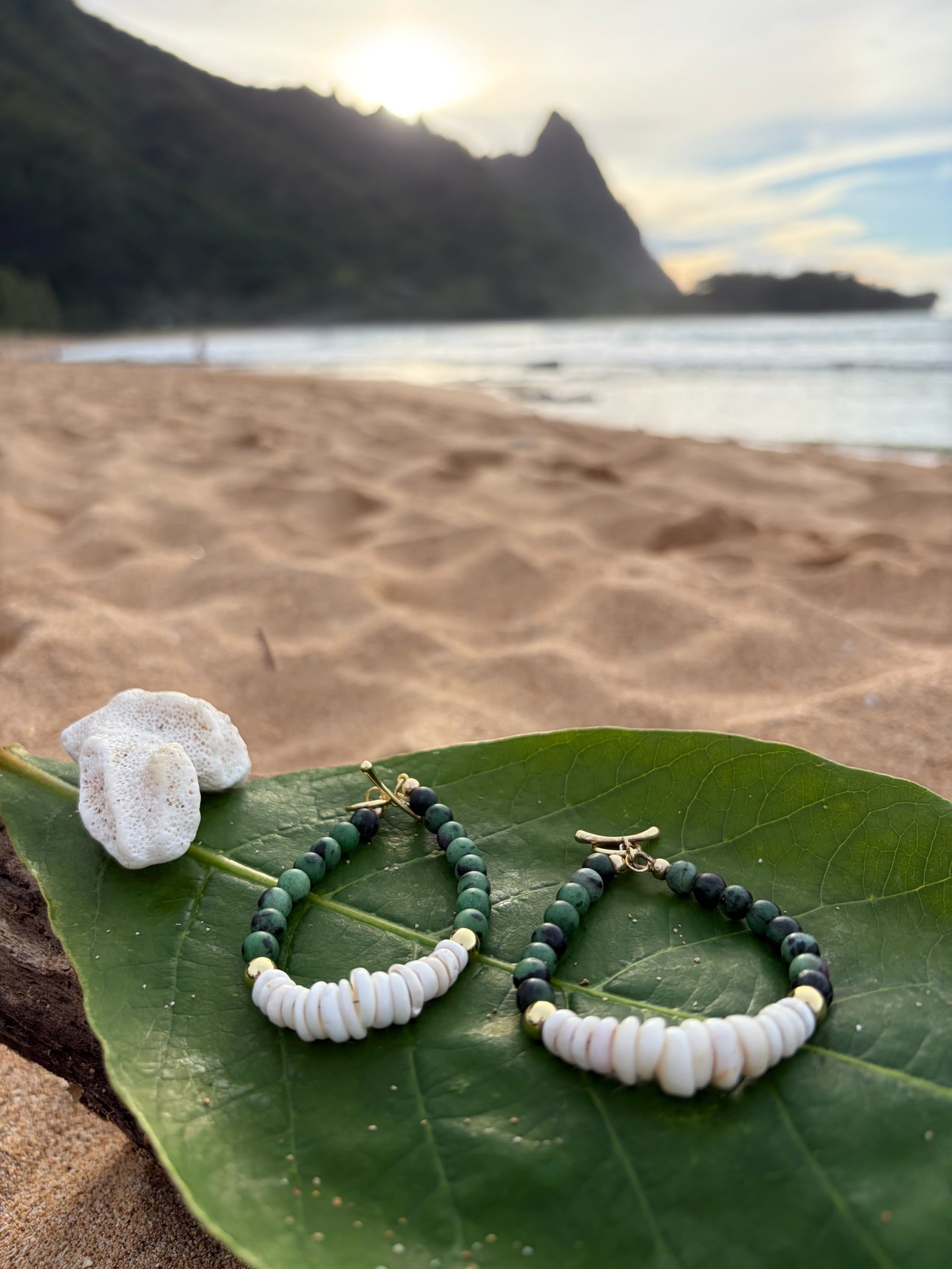 Ruby Zoisite and Puka Braclet