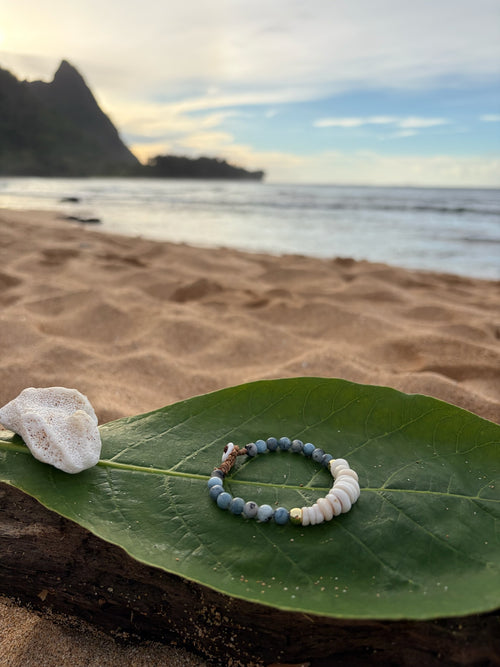 Aquamarine Puka Bracelet