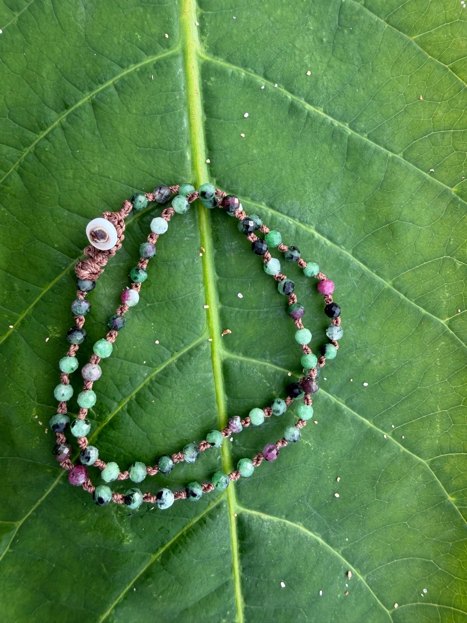 Ruby Zoisite Double Wrap Bracelet