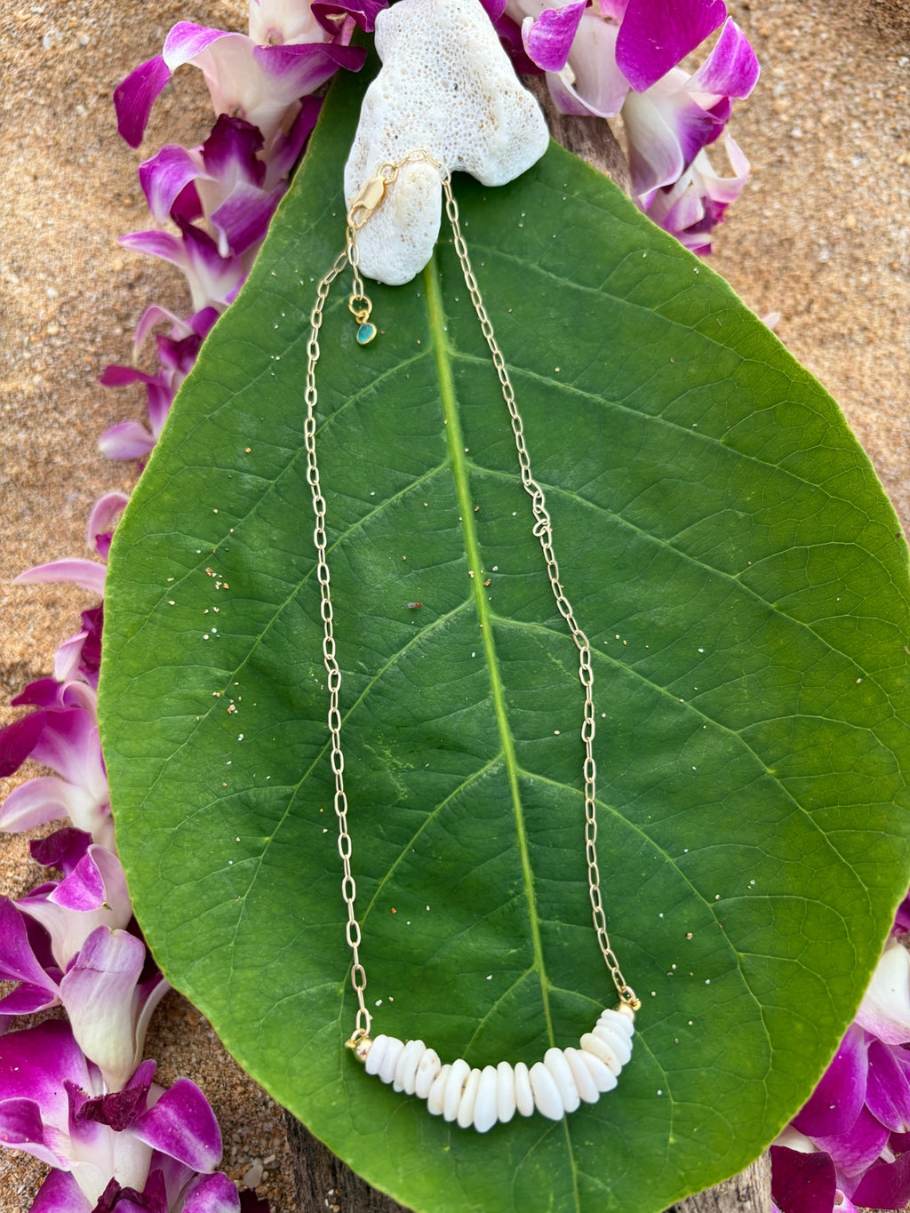 Hawaiian Puka Gold Chain Necklace