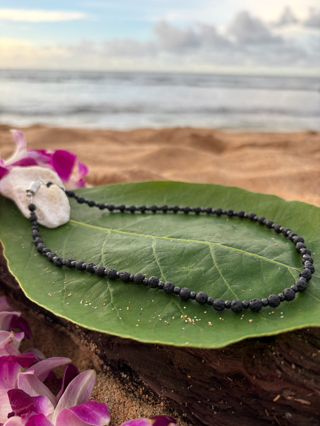 Lava Rocks with Spinel Crystal Necklace