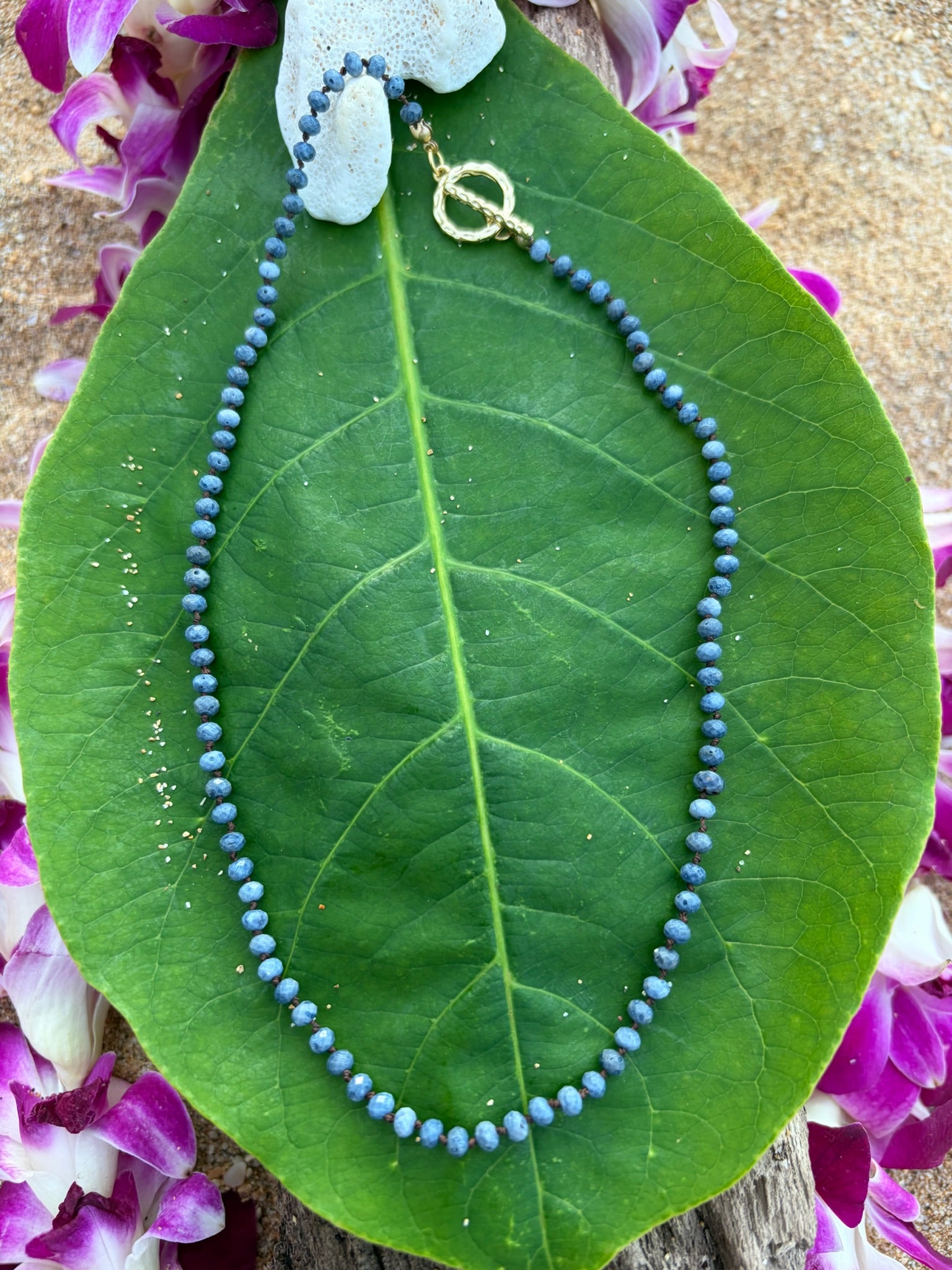 Sparkling Natural Coral Crystal Necklace