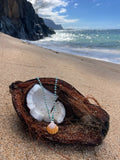 Amazonite crystals with Sunrise Shell Neckalce